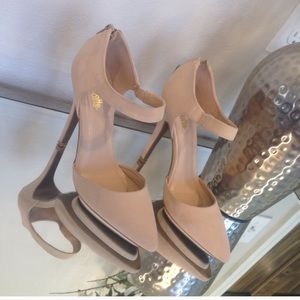 Cream / Nude Stiletto Ankle Strap Heels